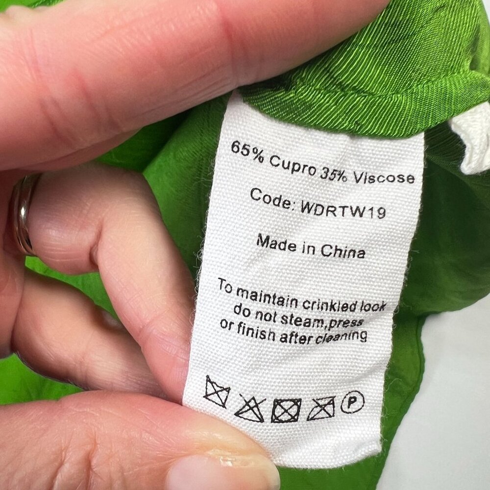 Toast Tiered Crinkle Twill Dress Spruce Green Midi Asymmetric Oversized Medium - Picture 12 of 14